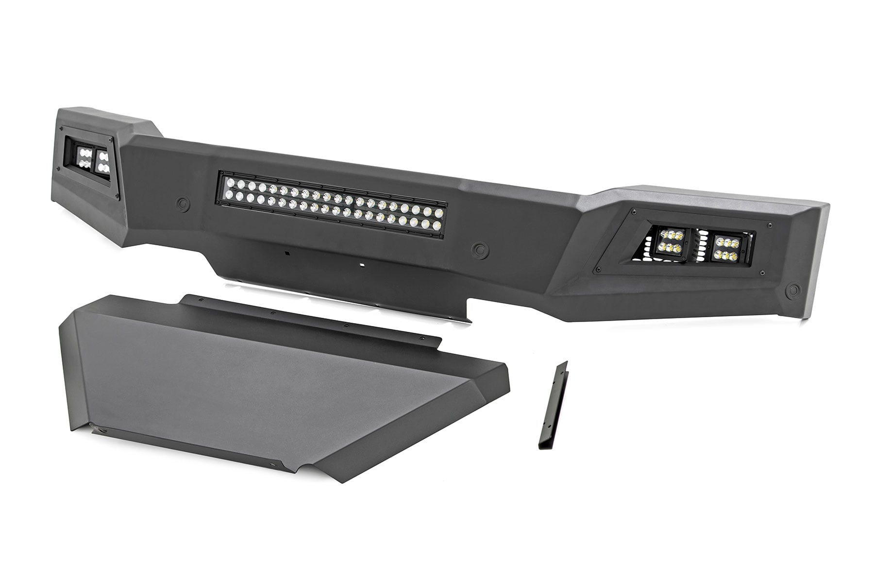 High Clearance Front Bumper LED Lights & Skid Plate Chevy Silverado 1500 (19-22) Rough Country-1
