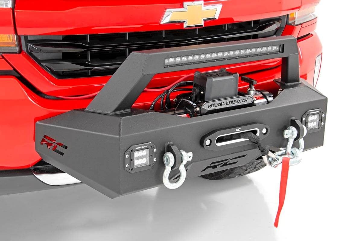 EXO Winch Mount Kit Chevy Silverado 1500 2WD/4WD (2007-2018 & Classic) Rough Country-1