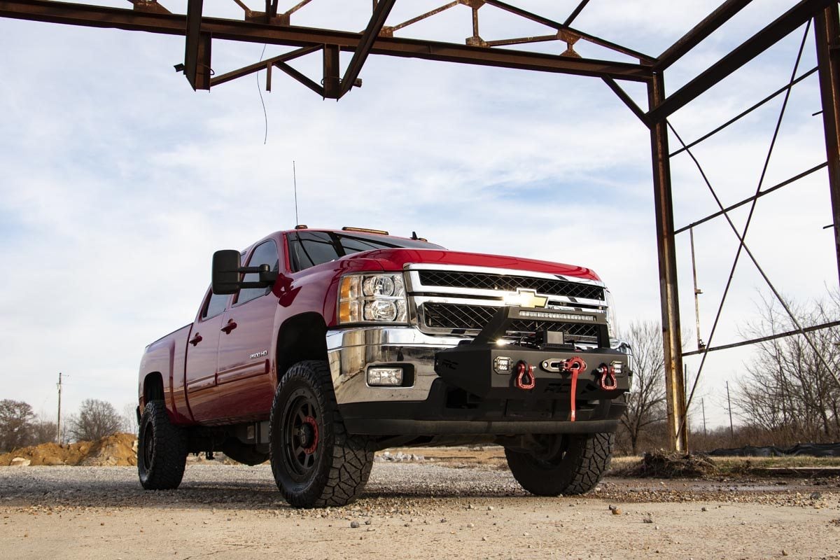 EXO Winch Mount Kit Chevy Silverado 2500 HD/3500 HD 2WD/4WD (2011-2019) Rough Country-1