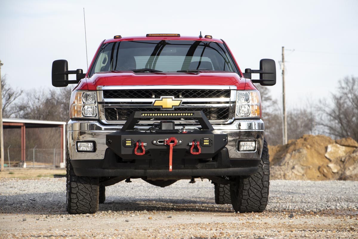EXO Winch Mount Kit Chevy Silverado 2500 HD/3500 HD 2WD/4WD (2011-2019) Rough Country-4