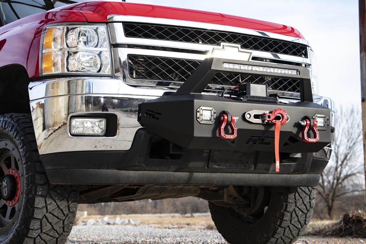 EXO Winch Mount Kit Chevy Silverado 2500 HD/3500 HD 2WD/4WD (2011-2019) Rough Country-5