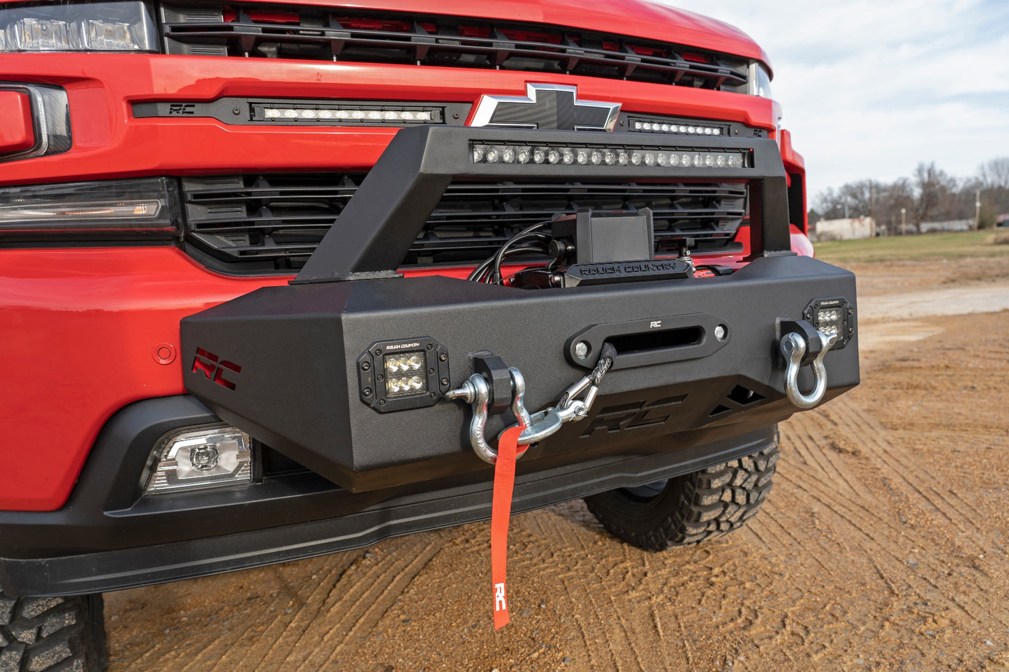 EXO Winch Mount Kit Chevy Silverado 1500 2WD/4WD (2019-2022) Rough Country-2