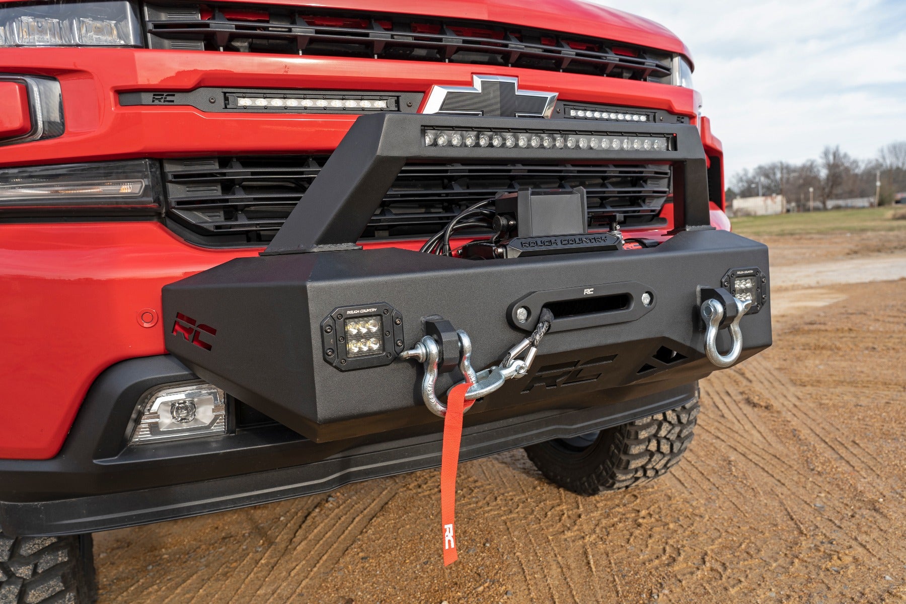 EXO Winch Mount Kit Chevy Silverado 1500 2WD/4WD (2019-2022) Rough Country-2