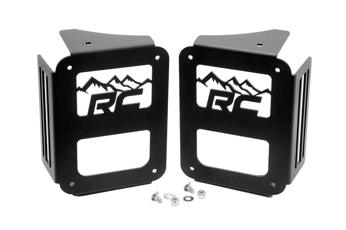 Rough Country Jeep Tail Light Covers Mountains 07-18 Wrangler JK Rough Country