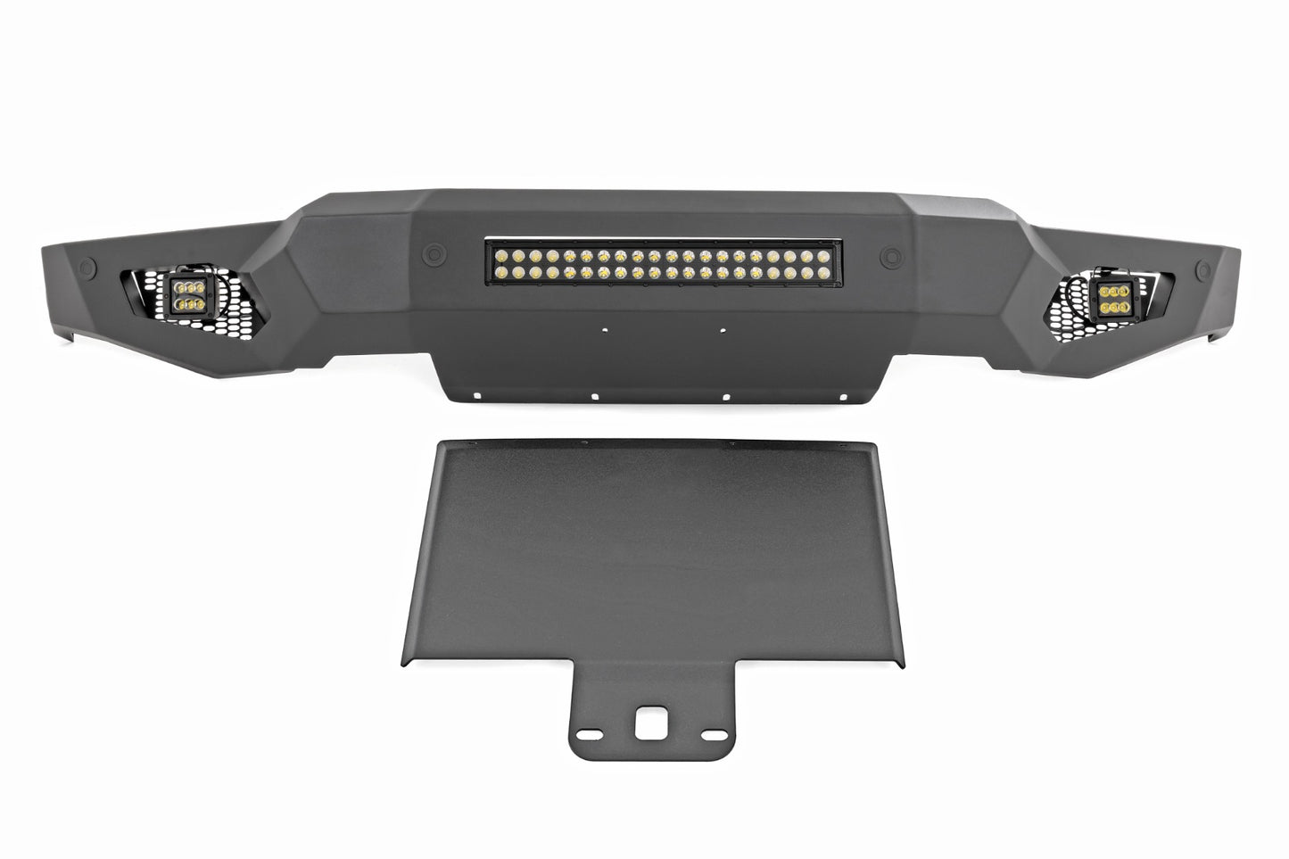 High Clearance Front Bumper LED Lights & Skid Plate Ford F-150 (21-23) Rough Country-5