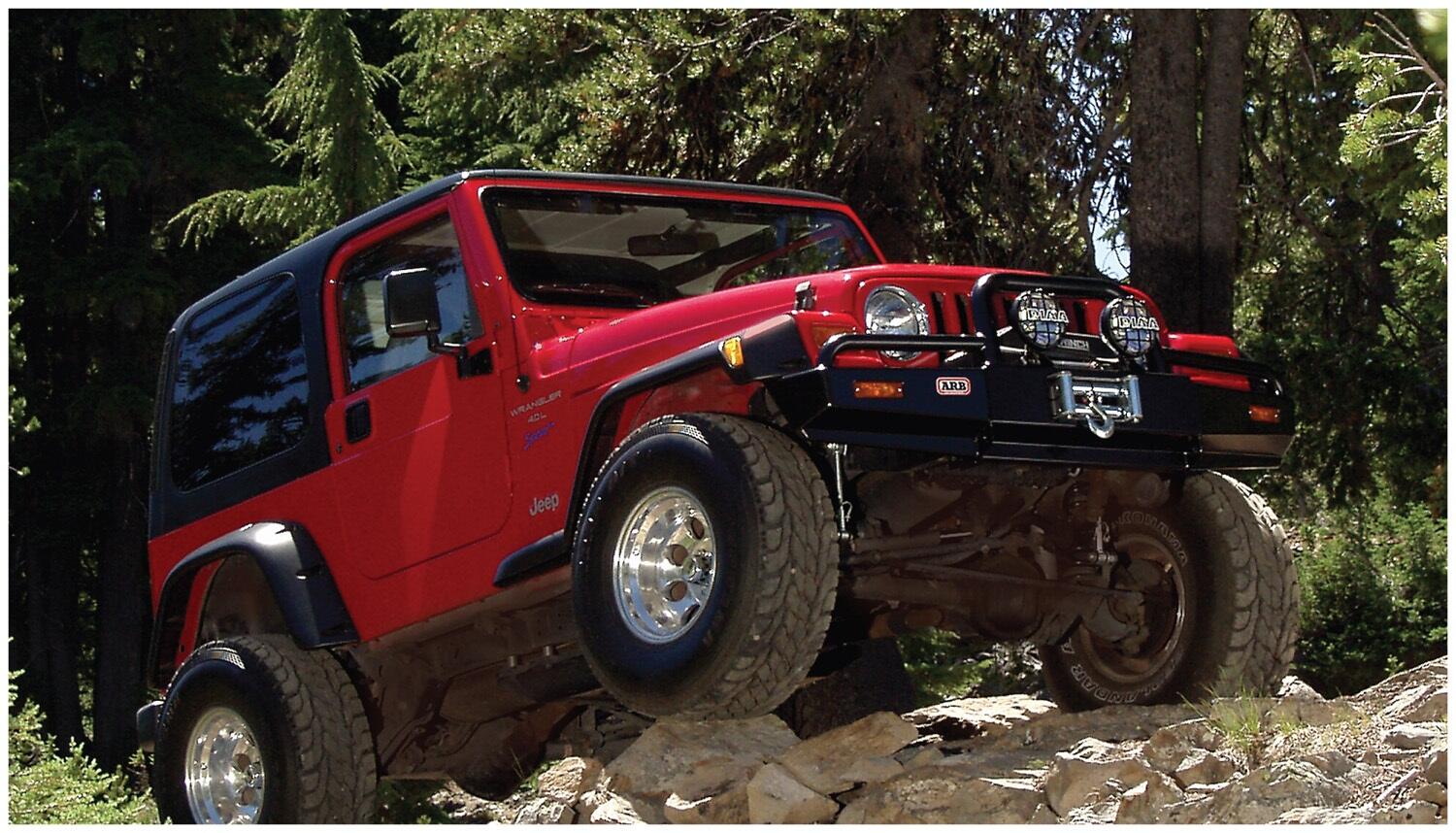 Black Pocket/Rivet Style Textured Finish 4-Piece Fender Flare Set For 1997-2006 Jeep Wrangler TJ Bushwacker-10