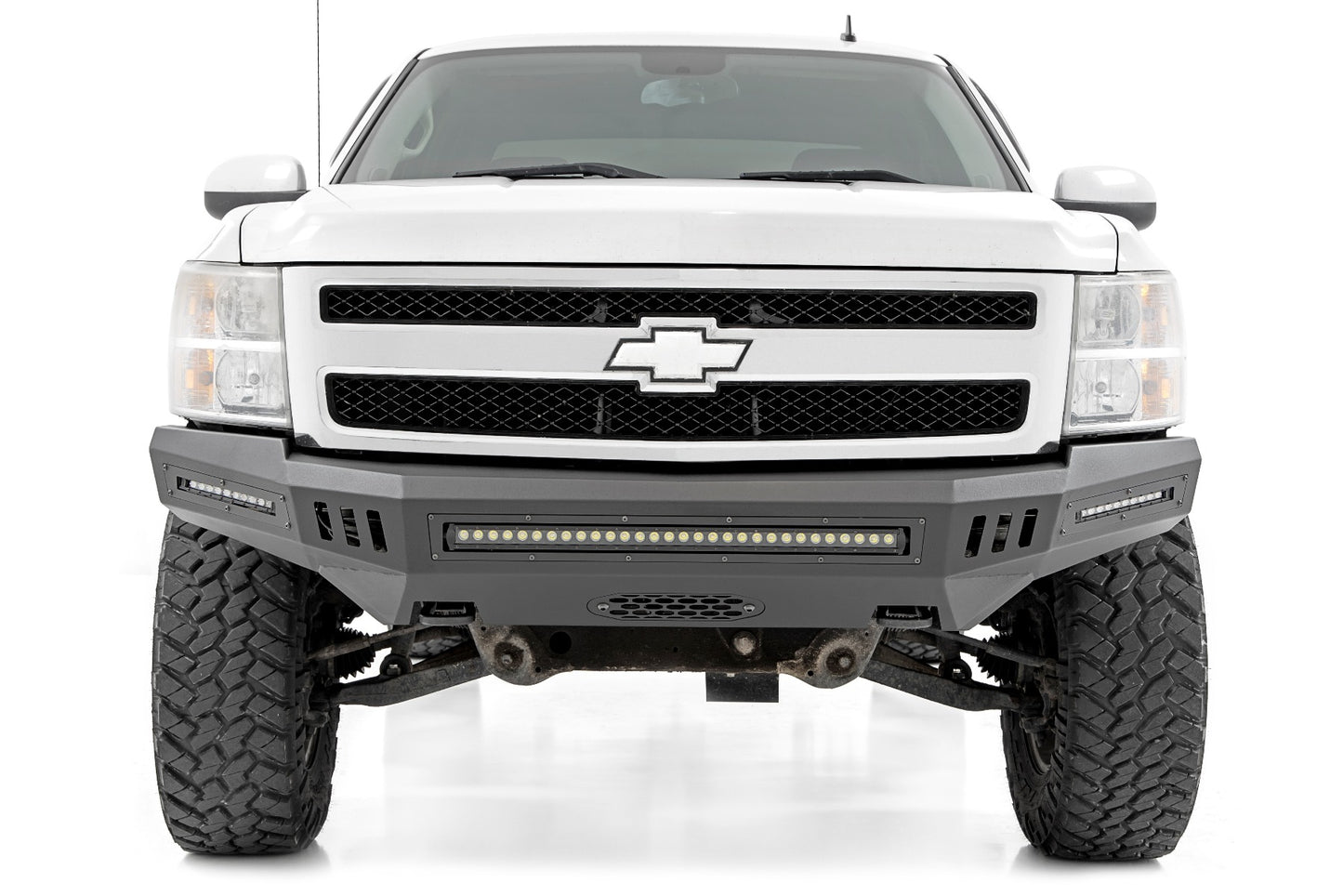 Front High Clearance Bumper Black LEDs Chevy Silverado 1500 2WD/4WD (07-13) Rough Country-1