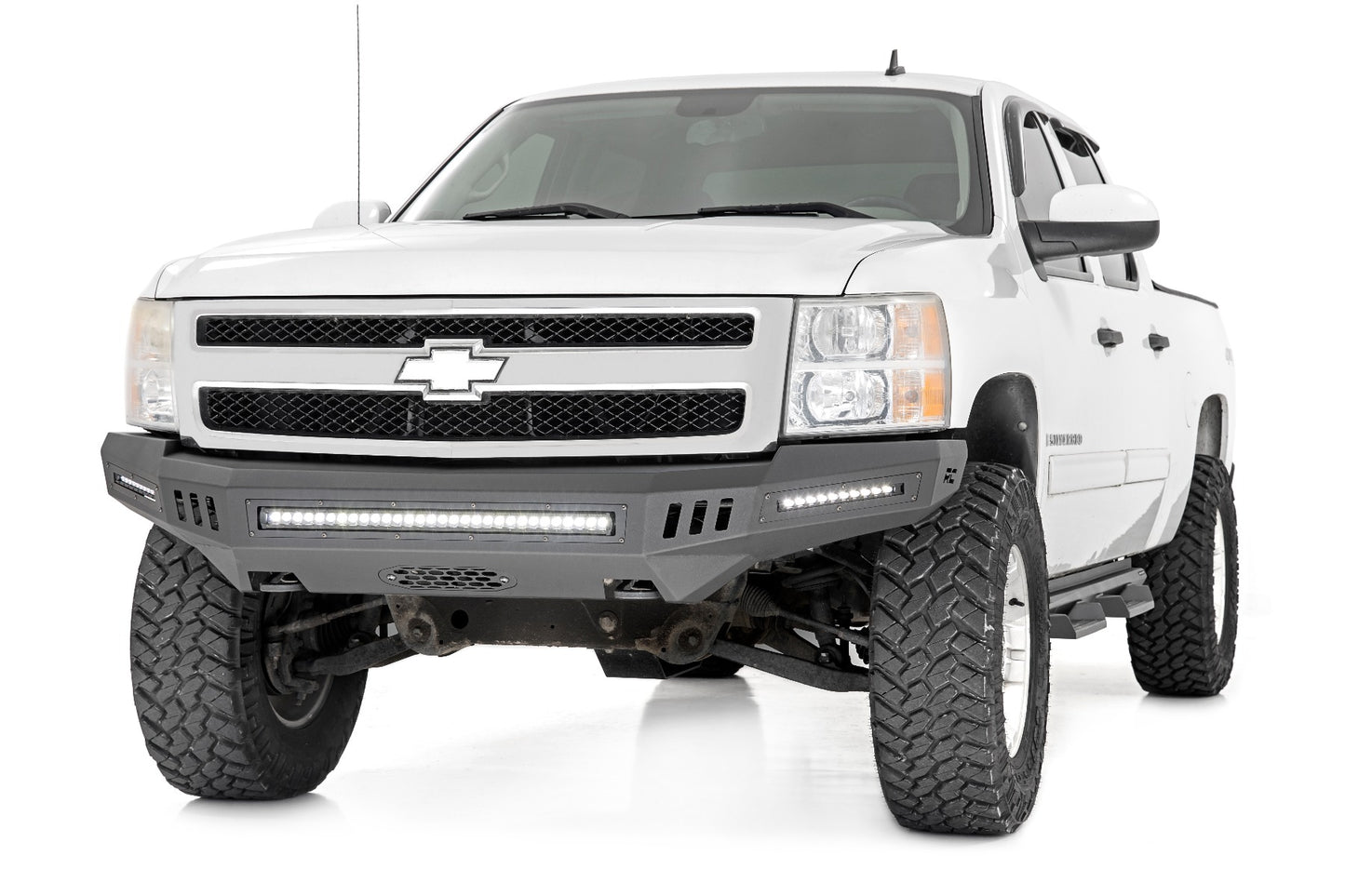 Front High Clearance Bumper Black LEDs Chevy Silverado 1500 2WD/4WD (07-13) Rough Country-2