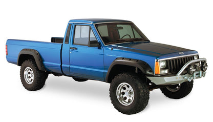 Black Jeep Cutout Style Textured Finish 4-Piece Fender Flare Set For 1984-2001 Jeep Cherokee 2-Door Bushwacker-3
