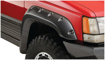 Black Jeep Cutout Style Textured Finish 4-Piece Fender Flare Set For 1993-1998 Jeep Grand Cherokee Bushwacker-2