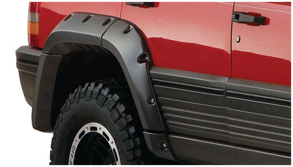 Black Jeep Cutout Style Textured Finish 4-Piece Fender Flare Set For 1993-1998 Jeep Grand Cherokee Bushwacker-3