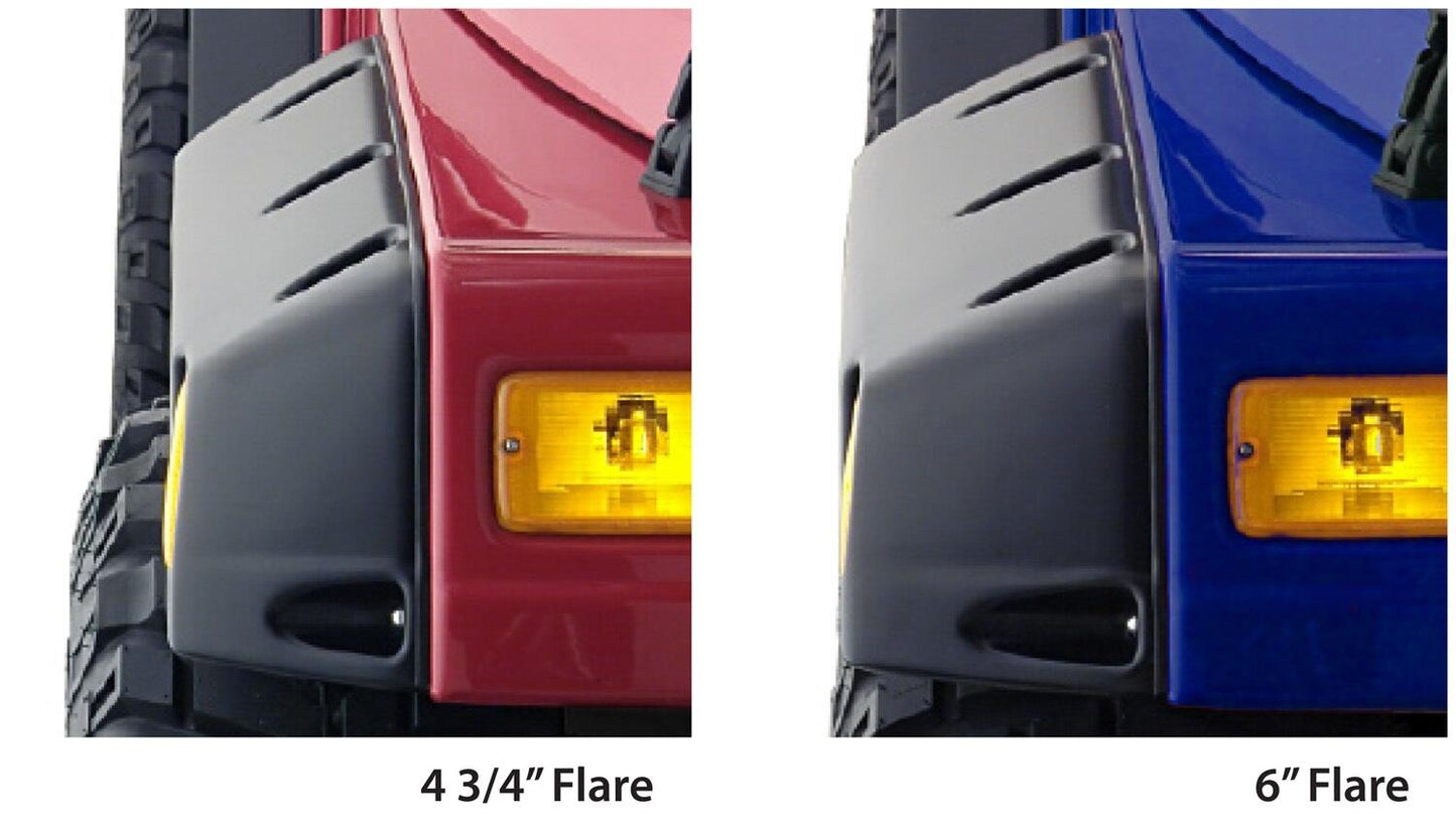 Black Pocket/Rivet Style Textured Finish 4-Piece Fender Flare Set For 1997-2006 Jeep Wrangler TJ Bushwacker-5