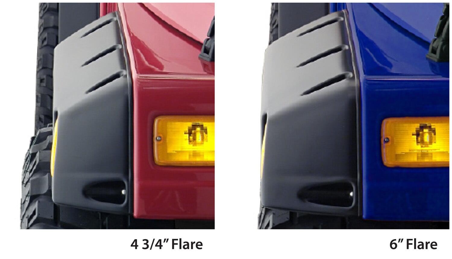Black Pocket/Rivet Style Textured Finish 4-Piece Fender Flare Set For 1997-2006 Jeep Wrangler TJ Bushwacker-5