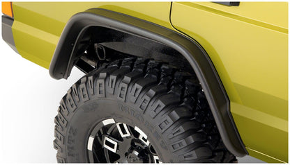 Black Jeep Flat Style Textured Finish 4-Piece Fender Flare Set For 1984-2001 Jeep Cherokee Bushwacker-2