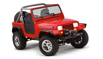 Black Jeep Flat Style Textured Finish 4-Piece Fender Flare Set For 1987-1995 Jeep Wrangler YJ (Excludes Renegade) Bushwacker-4
