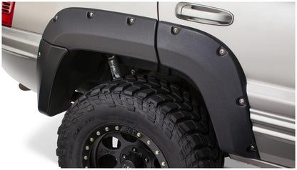 Black Jeep Cutout Style Textured Finish 4-Piece Fender Flare Set For 1999-2004 Jeep Grand Cherokee Bushwacker-2