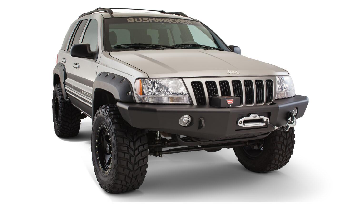 Black Jeep Cutout Style Textured Finish 4-Piece Fender Flare Set For 1999-2004 Jeep Grand Cherokee Bushwacker-5