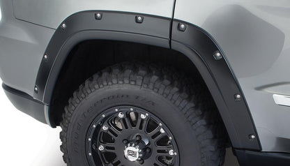Black Pocket/Rivet Style Smooth Finish 4-Piece Fender Flare Set For 2011-2016 Jeep Grand Cherokee (Excludes SRT8) Bushwacker-1