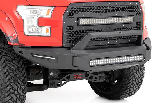 Rough Country Front Modular Bumper w/Skidplate and 30 Inch LED Light Bar 15-17 Ford F-150 2WD/4WD Rough Country