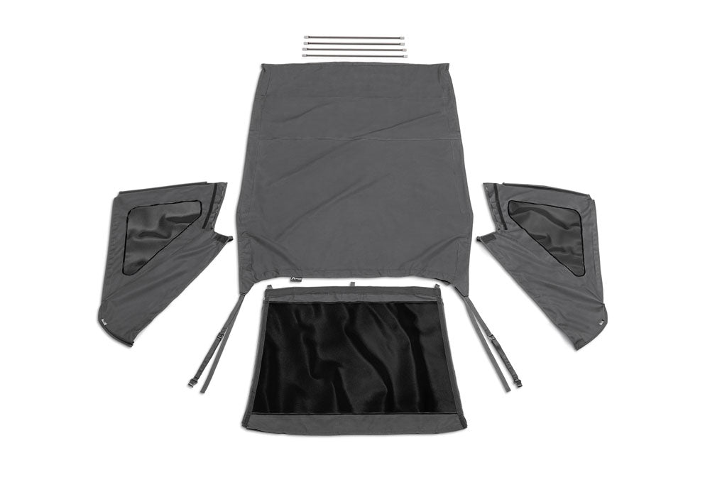 Frameless Trail Top Only for 2007-2018 Jeep Wrangler JK Unlimited 4-Door, Black Diamond Rampage