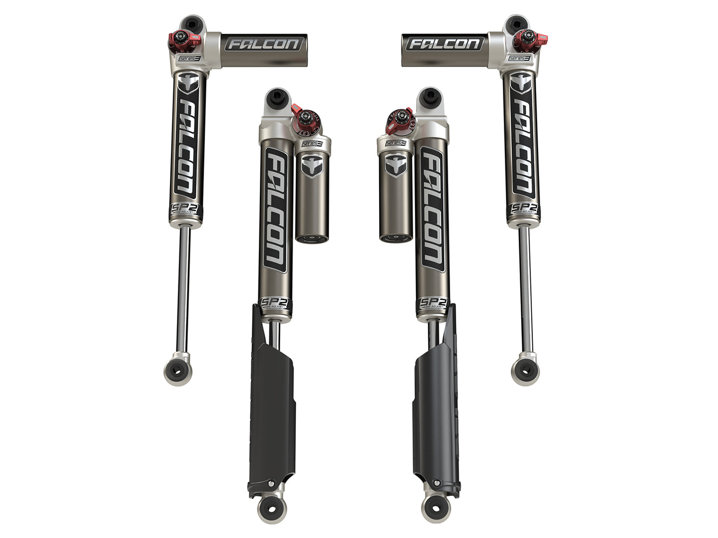 18-Up Jeep Wrangler JL 4 Door SP2 3.3 Fast Adjust Piggyback Shock Kit 0-1.5 Inch Lift Falcon Shocks