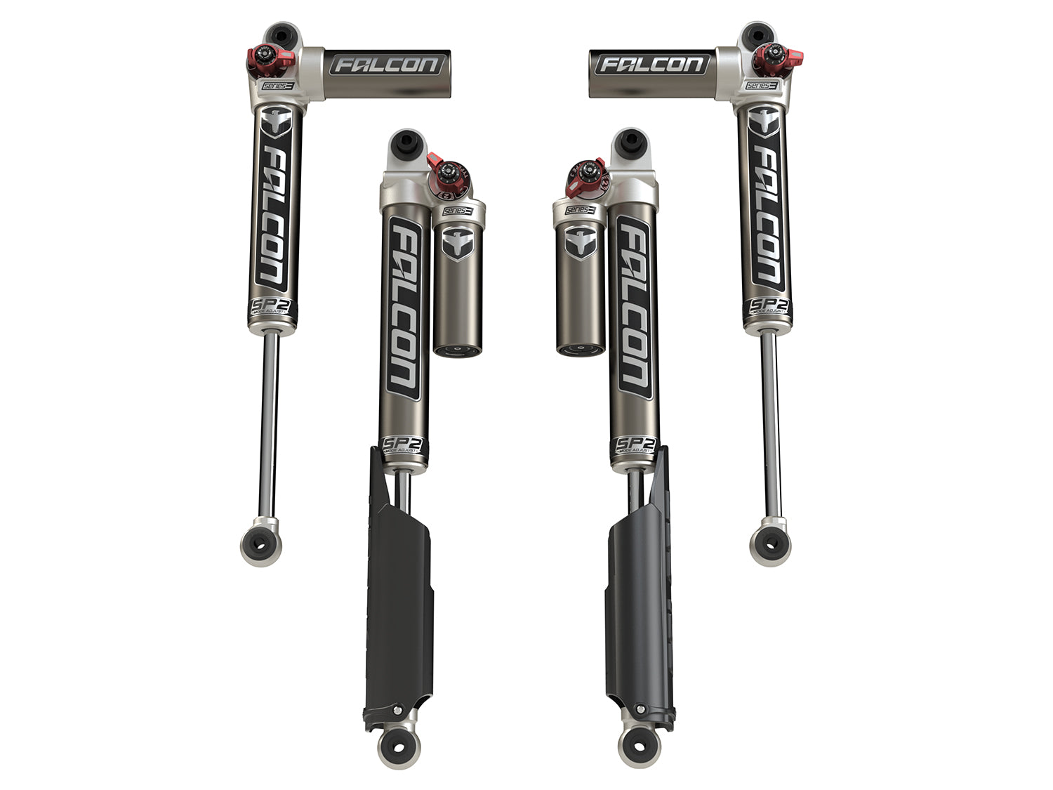 18-Up Jeep Wrangler JL 4 Door SP2 3.3 Fast Adjust Piggyback Shock Kit 0-1.5 Inch Lift Falcon Shocks