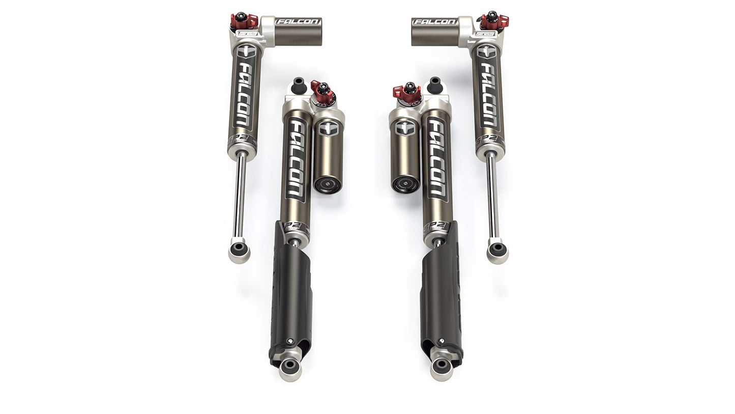 18-Up Jeep Wrangler JL EcoDiesel/4xe/392 4 Door SP2 3.3 Fast Adjust Piggyback Shock Kit 0-1.5 Inch Falcon Shocks