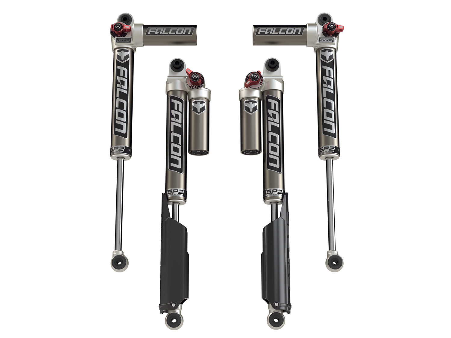 18-Up Jeep Wrangler JL 4 Door SP2 3.3 Fast Adjust Piggyback Shock Kit 2-4.5 Inch Lift Falcon Shocks