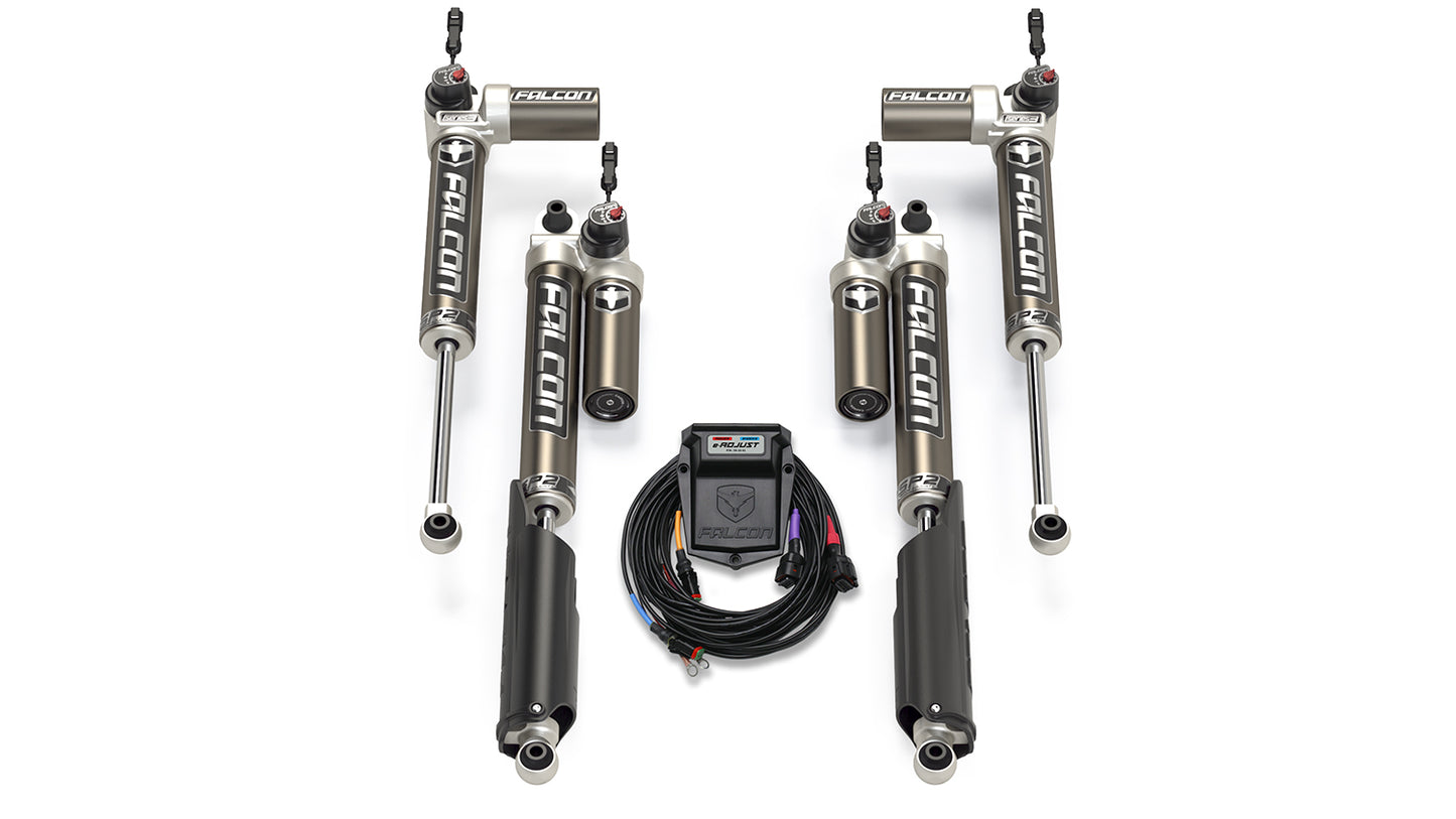 18-Up Jeep Wrangler JL EcoDiesel/4xe/392 SP2 3.5 e-Adjust Piggyback Shock Kit 0-1.5 Inch Lift Falcon Shocks
