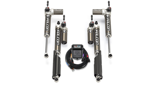 18-Up Jeep Wrangler JL EcoDiesel/4xe/392 SP2 3.5 e-Adjust Piggyback Shock Kit 0-1.5 Inch Lift Falcon Shocks