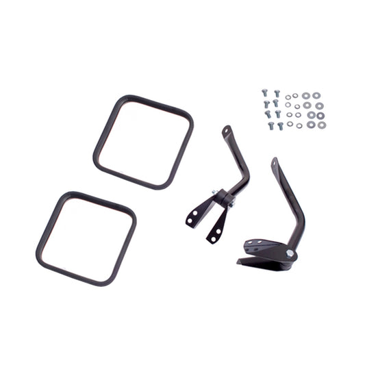 Door Mirror Kit Black 7 Inch Square Mirror Left And Right 1955-1983 CJ5 1955-1975 CJ6 1976-1986 CJ7 And 1981-1986 CJ8 Scrambler OMIX