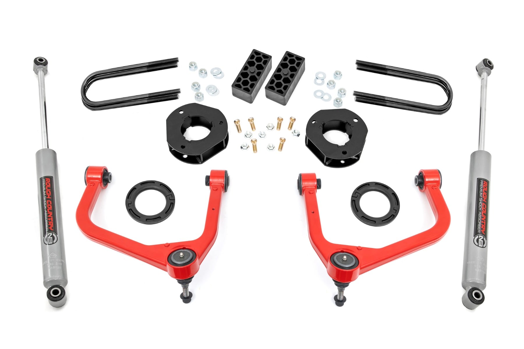 3.5 Inch Lift Kit Red Chevy Silverado 1500 2WD/4WD (2025-2026) Rough Country