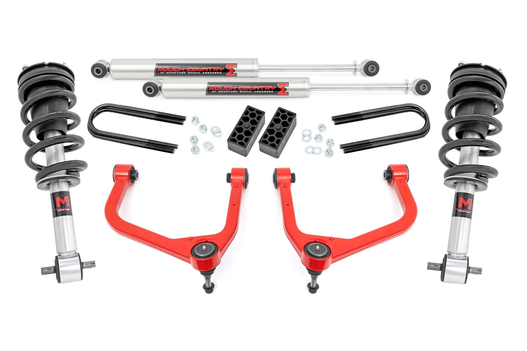 3.5 Inch Lift Kit M1 Struts/M1 Red Chevy Silverado 1500 2WD/4WD (2025-2026) Rough Country