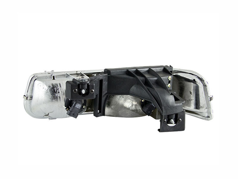 Headlight Set Crystal Clear Lens Chrome Housing Pair Does Not Fit Gmc Models Chevrolet Silverado 1500/2500 1999-2002, 1500 HD/2500 HD/3500 2001-2002, Chevrolet Suburban 1500/2500/Tahoe 2000-2006 AnzoUSA-1