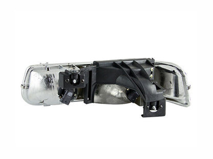 Headlight Set Crystal Clear Lens Chrome Housing Pair Does Not Fit Gmc Models Chevrolet Silverado 1500/2500 1999-2002, 1500 HD/2500 HD/3500 2001-2002, Chevrolet Suburban 1500/2500/Tahoe 2000-2006 AnzoUSA-1