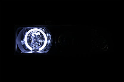 Headlight Set Projector w/Halo Clear Lens Pair LED Black Not For Use W/Factory Fog Lights Does Not Fit Models With Factory Fog Lights Chevrolet Blazer/S10 1998-2004 AnzoUSA-2