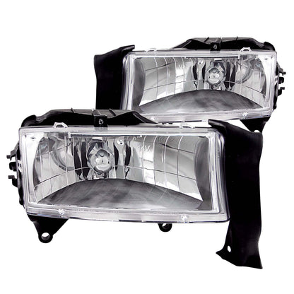 Headlight Set Crystal Pair Crystal Clear Lens Chrome Housing Dodge Dakota 1997-2004, Dodge Durango 1998-2003 AnzoUSA