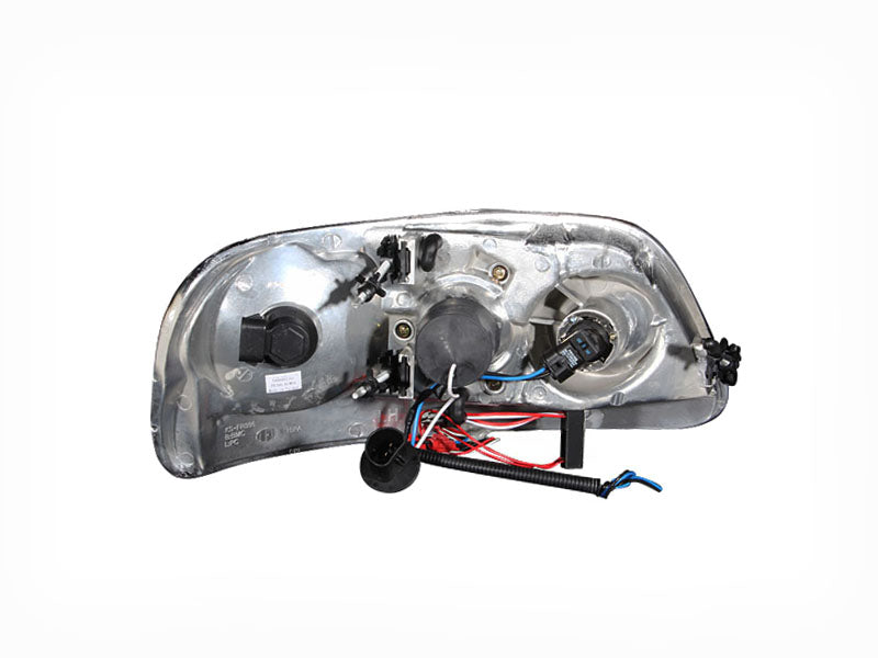 Headlight Set Projector w/Halo Clear Lens Chrome Housing Pair w/1 Pc. LED Does Not Fit F-150 Svt Lightning Models Ford Expedition 1997-2002, Ford F-150 1997-2003 AnzoUSA-1