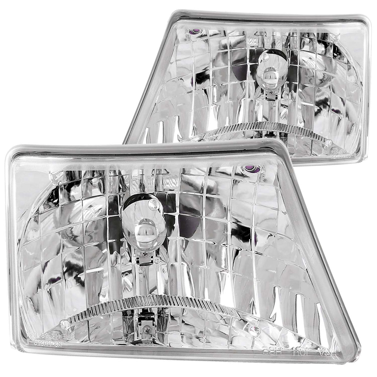Headlight Set Crystal Clear Lens Chrome Housing Pair Ford Ranger 1998-2000 AnzoUSA