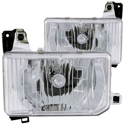 Headlight Set Crystal Clear Lens Chrome Housing Pair Not For Use W/Sealed Beam Models Does Not Fit Models With Sealed Beam Headlights Nissan D21 1988-1989, Nissan Pathfinder 1987-1995 AnzoUSA