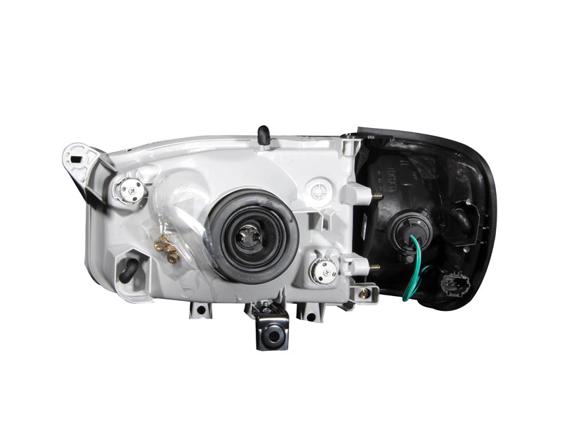 Headlight Set Crystal Clear Lens Black Housing Pair Nissan Pathfinder 1999-2004 AnzoUSA-1
