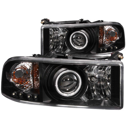 Headlight Set Projector w/Halo Clear Lens Black Housing Pair CCFL Does Not Fit 99-01 Ram Models With Sport Package Dodge Ram 1500 1997-2001, Dodge Ram 2500/3500 1994-2002 AnzoUSA
