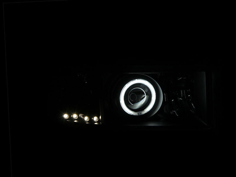 Headlight Set Projector w/Halo Clear Lens Black Housing Pair CCFL Does Not Fit 99-01 Ram Models With Sport Package Dodge Ram 1500 1997-2001, Dodge Ram 2500/3500 1994-2002 AnzoUSA-2