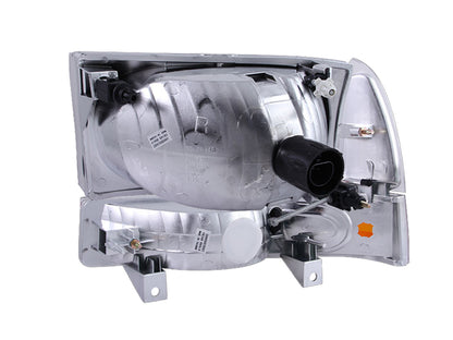 Headlight Set Crystal Clear Lens Chrome Housing Pair 2pc Not For Use W/Sealed Beam Headlights Does Not Fit F-250 Light Duty Or Sealed Beam Models Ford Excursion 2000-2004, Ford F-250/F-350/F-450/F-550 Super Duty 1999-2004 AnzoUSA-1