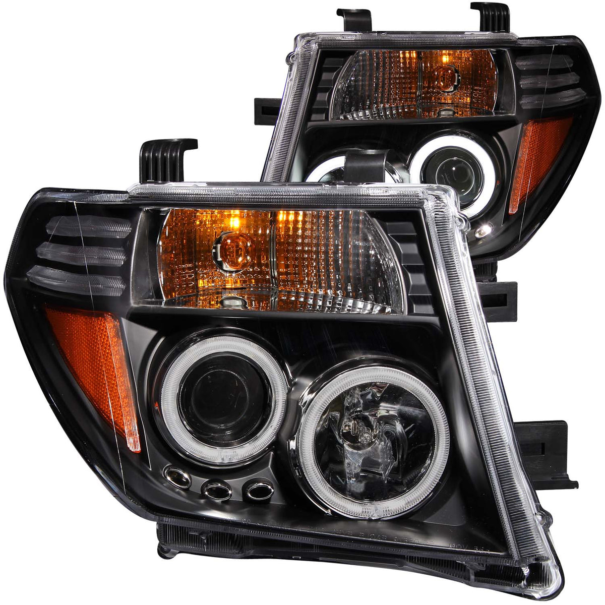 Headlight Set Projector w/Halo Clear Lens Black Housing Pair CCFL Nissan Frontier 2005-2008, Nissan Pathfinder 2005-2007 AnzoUSA