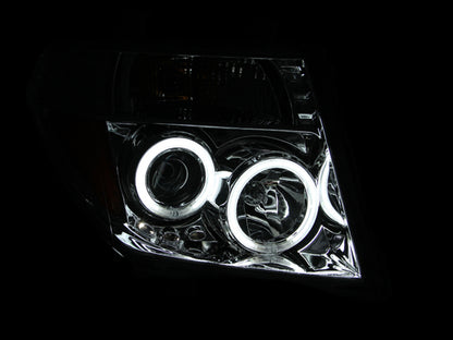 Headlight Set Projector w/Halo Clear Lens Chrome Housing Pair CCFL Nissan Frontier 2005-2008, Nissan Pathfinder 2005-2007 AnzoUSA-2