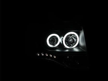 Headlight Set Projector w/Halo Clear Lens Black Housing Pair CCFL Ford Expedition 2007-2014 AnzoUSA-2