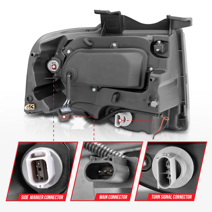 Headlight Set Projector w/Halo Clear Lens Chrome Housing Pair Ford Expedition 2007-2014 AnzoUSA-7