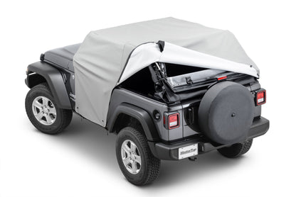 Full Door Cab Cover 2018-Current Jeep JL Wrangler W/Factory Soft Top Folded Down Gray Denim MasterTop-10
