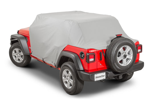Full Door Cab Cover 2018-Current Jeep JL Wrangler W/Factory Soft Top Folded Down Gray Denim MasterTop